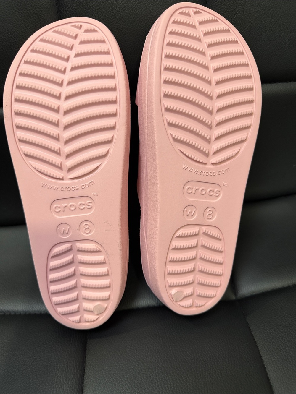 CROCS Light Pink Two-Strap Slide Sandals - Picture 4 of 7